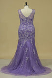 2024 New Arrival Scoop Mother Of The Bride Dresses With Applique And Beads Mermaid PAR32GPD