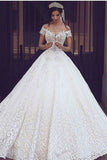 2024 Off The Shoulder A Line Wedding Dresses PKB84J4Q