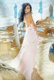 Halter Backless Chiffon Beach Wedding Dresses With Appliques STFPR1EZ5X1