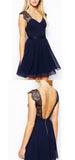 Sweetheart Open Back Party Dresses Lace Appliques Homecoming Dresses