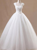 Ball Gown Sleeveless Square Floor-Length Ruffles Tulle Wedding Dresses TPP0006612
