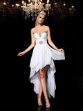A-Line/Princess Sweetheart Beading Sleeveless High Low Chiffon Cocktail Dresses TPP0008274