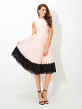 A-Line/Princess High Neck Lace Sleeveless Short Chiffon Cocktail Dresses TPP0008516