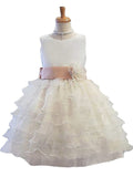 A-Line/Princess Sleeveless Jewel Hand-Made Flower Tulle Short/Mini Flower Girl Dresses TPP0007643