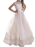 A-line/Princess Scoop Sleeveless Sash/Ribbon/Belt Tulle Floor-Length Flower Girl Dresses TPP0007713