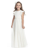 A-line/Princess Scoop Sleeveless Chiffon Floor-Length Flower Girl Dresses TPP0007618