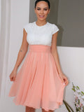 A-Line/Princess Jewel Sleeveless Lace Short/Mini Chiffon Homecoming Dresses TPP0004412