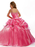 Ball Gown Straps Sleeveless Beading Long Organza Flower Girl Dresses TPP0007707