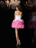 A-Line/Princess Sweetheart Ruffles Sleeveless Short Organza Cocktail Dresses TPP0008363
