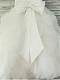 Ball Gown Sleeveless Scoop Hand-made Flower Floor-Length Organza Flower Girl Dresses TPP0007636