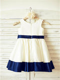 A-line/Princess Scoop Sleeveless Bowknot Knee-Length Satin Flower Girl Dresses TPP0007610