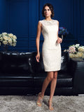 Sheath/Column Jewel Lace Sleeveless Short Lace Mother of the Bride Dresses TPP0007314