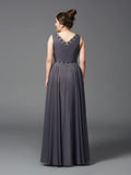 A-Line/Princess Straps Lace Sleeveless Long Chiffon Mother of the Bride Dresses TPP0007323